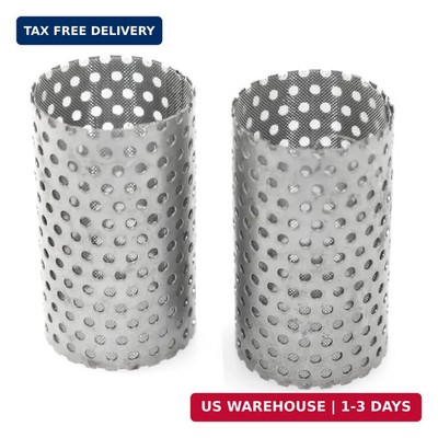 2PCS DN25/80 Mesh 304 Stainless Steel Round Hole Filter Screen 1 Inch Industrial