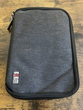 BUBM Double Layer Med Travel Gear Organizer Electronics Accessories Bag In Black