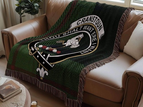 Cranstoun Tartan Crest Premium Blanket - Thistle Style