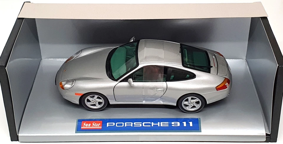Sun Star 1/18 Scale Diecast 1201 - Porsche 911 Carrera - Silver - Image 4 of 4
