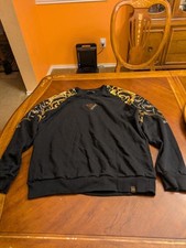 Avenue George V Paris Men's Black Sweatshirt Rhinestone Size XXL