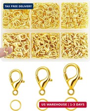 900PCS FIVEIZERO Lobster Claw Clasps and Jump Rings Set - Gold Jewelry Clasps fo