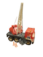 Wader giocattolo camion/gru anni 60/70 vintage con coni di traffico extra 2 pz