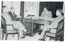 Egyptian Prime Minister Lt Col Gamal Abdel Nasser smiles during d- 1956 Photo