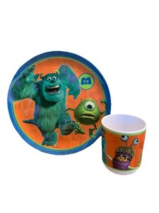 Disney Monsters Inc Boo Sulley & Mike 8”  Melamine Plate & Cup Set (KT361)