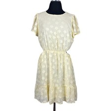 Show Me Your MuMu Merritt Mini Dress Yellow Daisy Side Cutouts Mini Size L