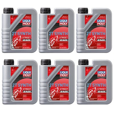 6x 1 Liter Liqui Moly 1505 Motorbike 2T Synth Street Racing Race