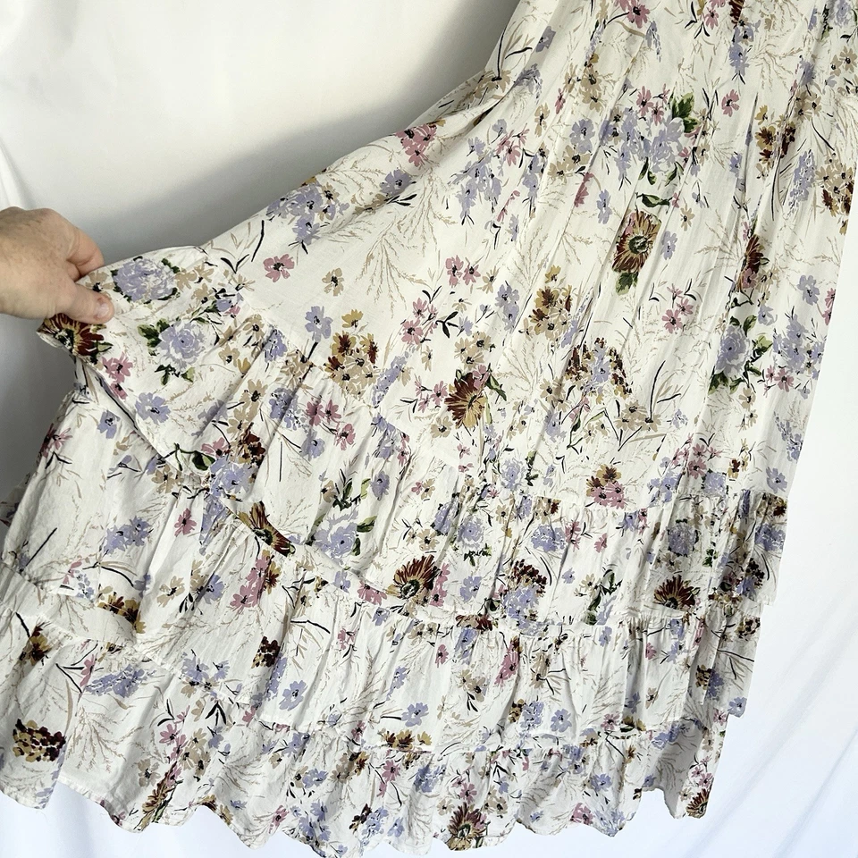 Anthropologie ярусный Cottagecore макси платье размер 1 X прерии крестьянин хиппи богемное - Изображение 4 из 4