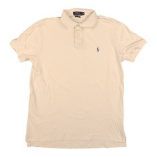 Ralph Lauren Shirt Mens MEDIUM White Short Sleeve Collared Polo casual Size M