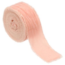 Velvet Ribbon 1-1/2"x3Yd Handmade Frayed Vintage Ribbons Pink