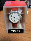 Vintage Timex Indiglo Red  Leather Strap T2N952 Easy Reader, New, Needs Battery