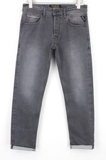 Jeans REPLAY Grover Homme W30/L32 Gris Clair Mi-Hauteur Selvedge Stretch Droit