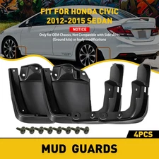 Front & Rear Splash Guards Mud Flaps For Honda Civic Sedan DX EX LX 2012-2015