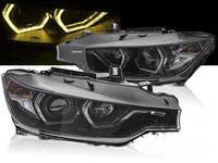 Scheinwerfer Drl Led Tagfahrlicht Gelb FüR Bmw F30 F31 Bj. 2011-2015 Schwarz