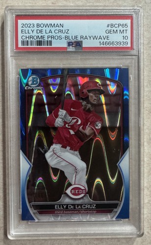 2023 Bowman ELLY DE LA CRUZ #BCP-65 PSA Gem Mint 10 Blue Raywave 086/150 REDS