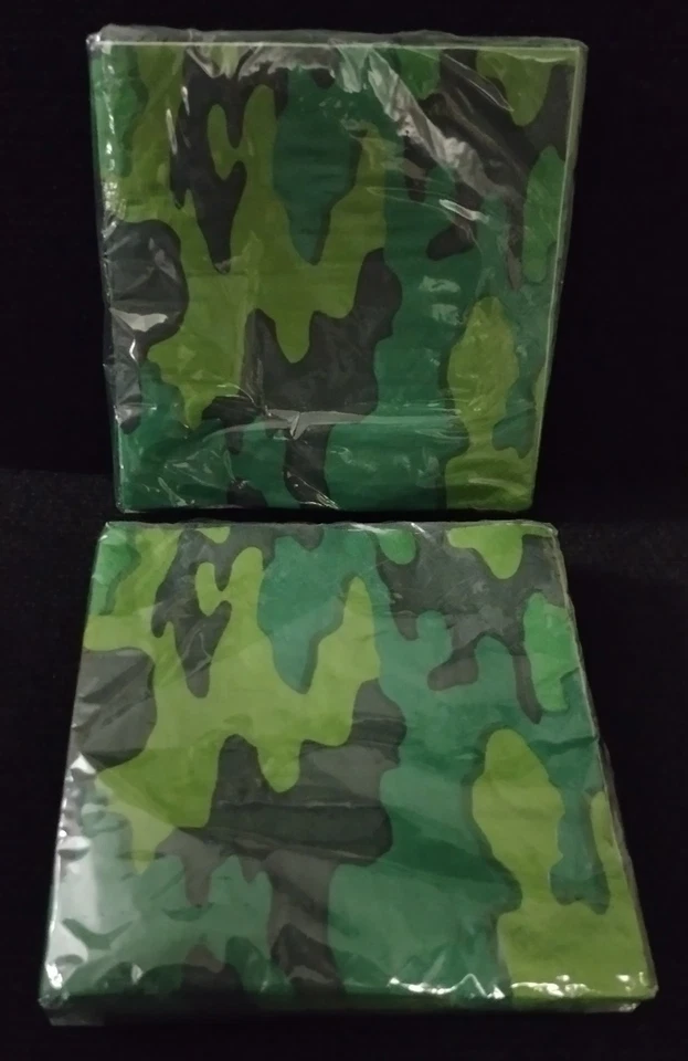 Lot Camo Army Themed Party Supplies Lot Plates And Napkins - Image 2 of 4