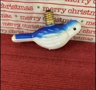 Vintage Christmas Figural Blue Bird Painted Milk Glass C6 Light Bulb Not Working