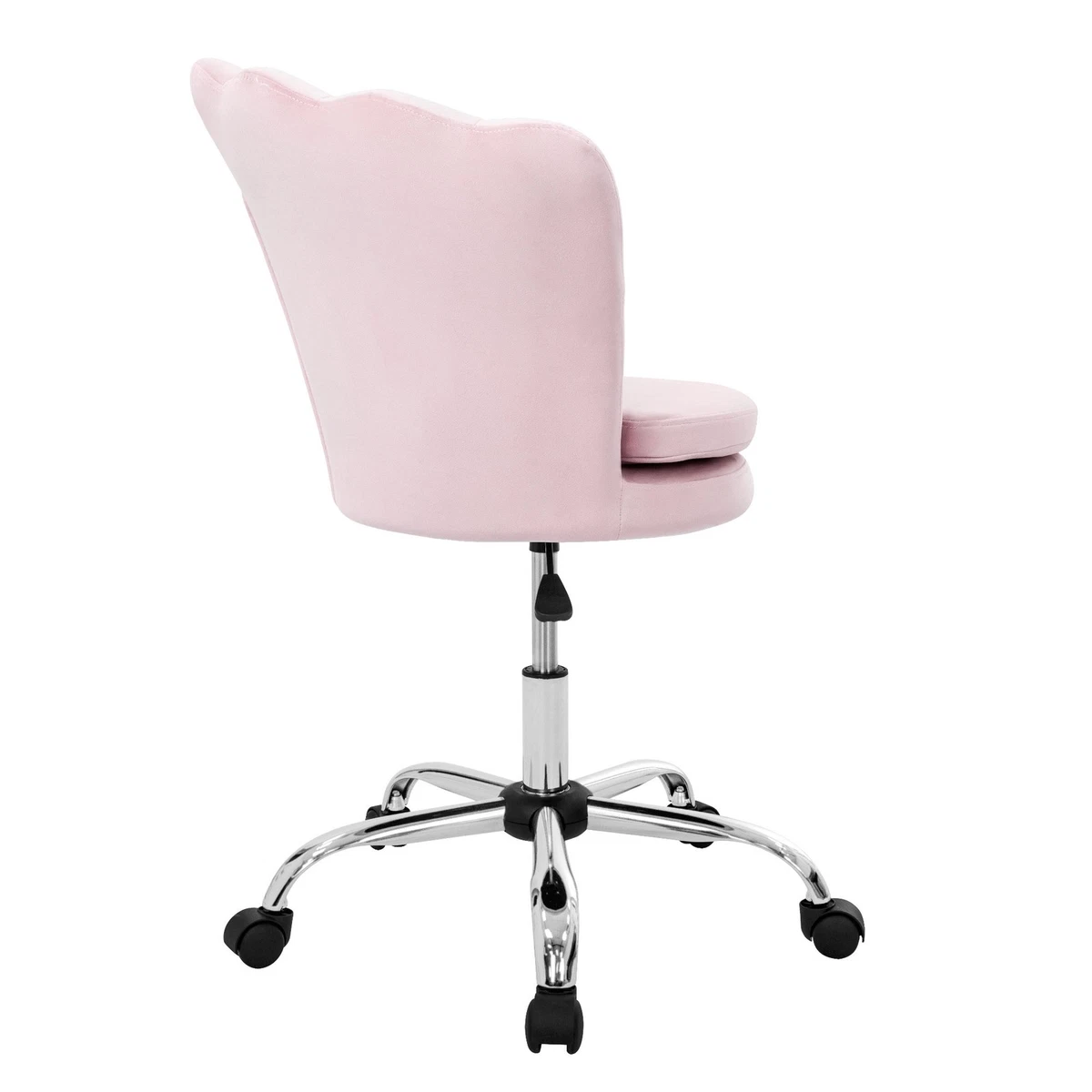 Silla de salón asiento moderno regulable en altura de terciopelo rosa claro