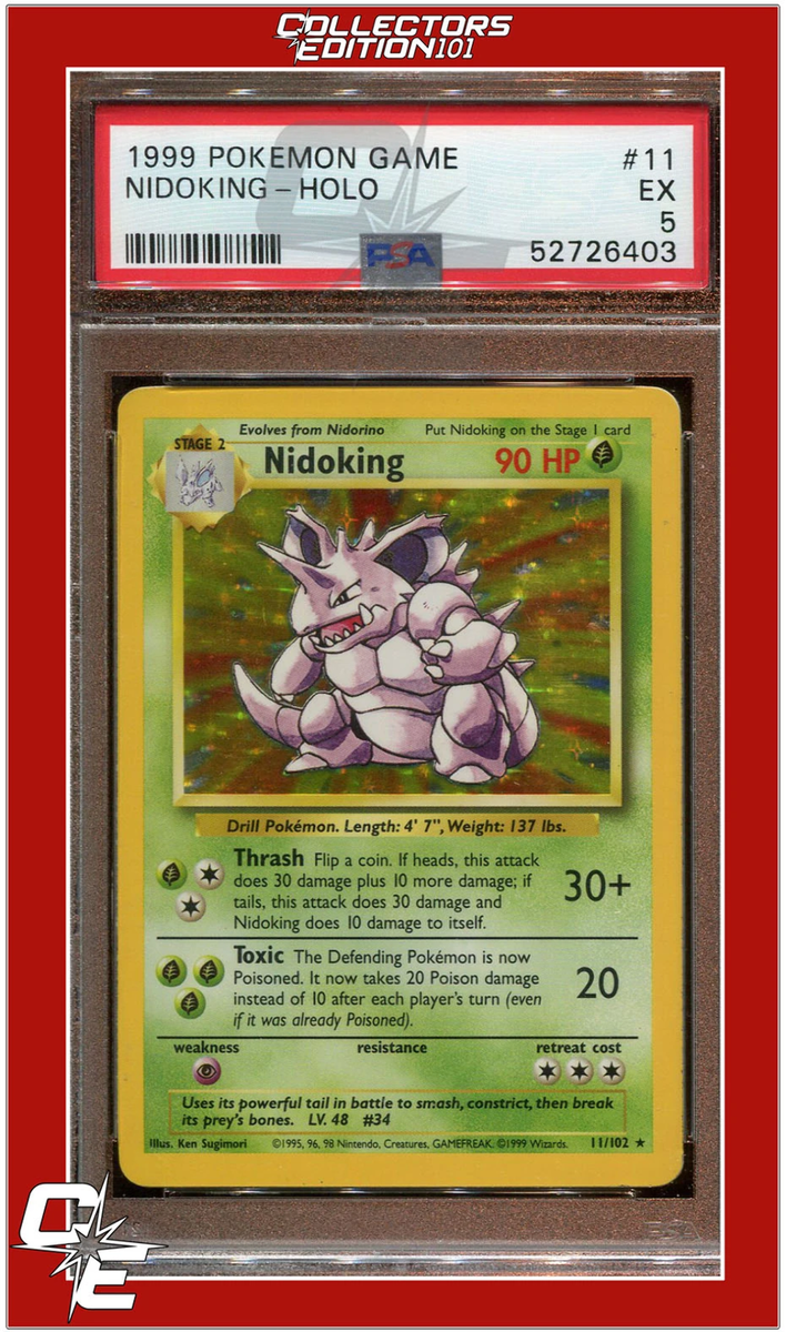 Base Set 11 Nidoking Holo PSA 5 | eBay Base Set 11 Nidoking Holo PSA 5 | eBay