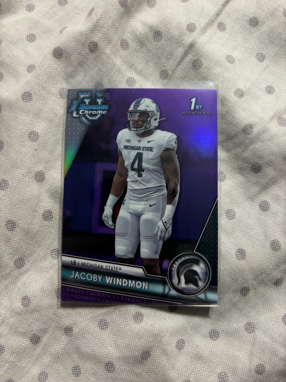 2023 Bowman University Chrome - #175 Jacoby Windmon (RC) Purple Refractor #/399
