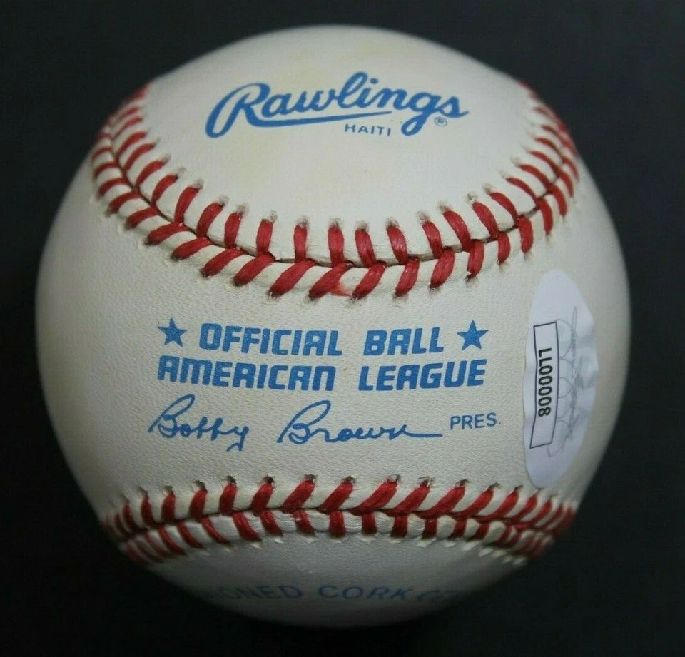 Lou Boudreau (d.2001) HOF Signed Autographed MLB OAL B Brown Baseball JSA COA  - Image 4 of 4