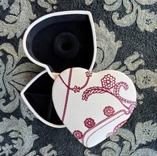 Pandora Leather Heart Shaped Jewelry Box 2 Tier Swivel Bracelet Charm Holder