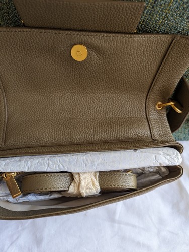 Oroton Anise Day Bag Pebbled Leather Light Silt Green NWOT - Picture 6 of 6