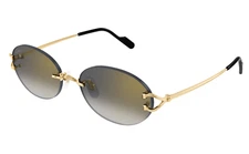 Cartier CT0551S 001 Gold Sunglasses Rimless C Decor New Authentic