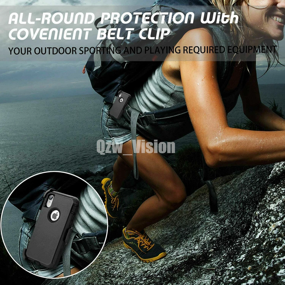 Ударопрочный чехол для Apple iPhone X Xs Max с зажимом для ремня + протектор экрана - Изображение 4 из 4