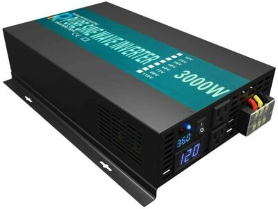 3000W Pure Sine Wave Power Inverter 36V DC to 120V AC RV/Car/Home/Track Solar