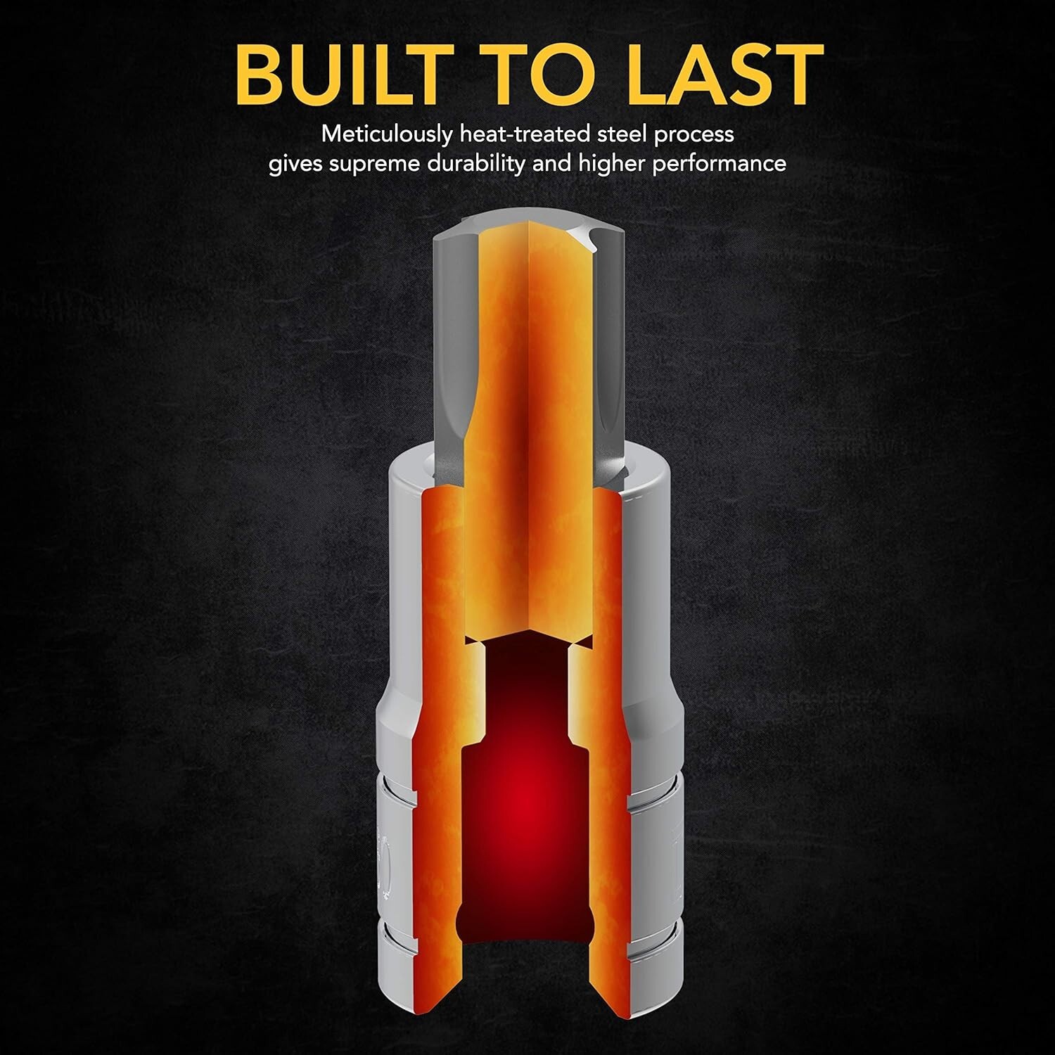 13-Piece Torx Bit Socket Set in Heavy-Duty Case | T8 to T60 | Rust Resistant