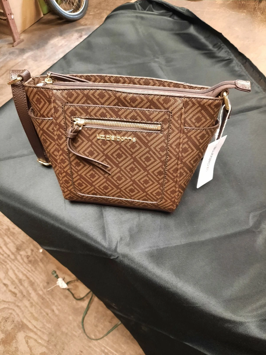 Liz Claiborne Jess Shopper Brown Women's Shoulder w/ Front Zip Handbag |  eBay