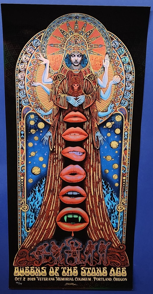 Queens of the Stone Age 40枚限定 メタリック ポスター Queens of The Stone Age Poster Forum EMEK QOTSA 2023 Blue