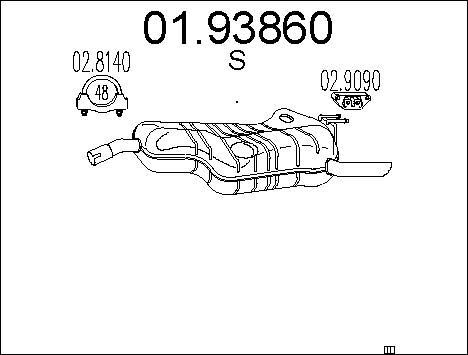 Silencieux arrière pour Lancia Delta II 1.8 i.e. 16V GT pot d échappement d origine