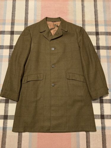 Vintage 50s Marbury Coats Atomic Plaid Fleck Wool Overcoat Sixe 46 XL USA!!!