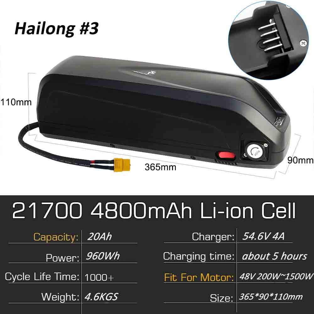 52v Ebike Charger 52V 13Ah Hailong Lithium Li-Ion Ebike Battery - Main Image