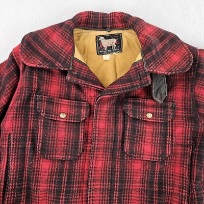 Vintage Woolrich 503 Mens Wool Mackinaw Plaid Hunting Feild Jacket