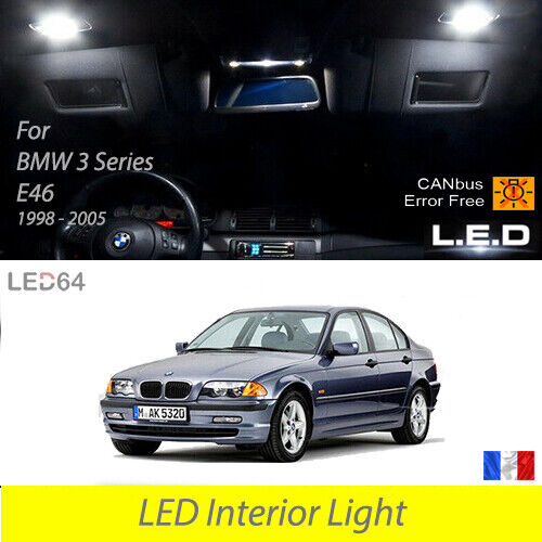 Kit 14 ampoules à LED Intérieur habitacle pour BMW E46 / 316 318 320 325 330 - Photo 1/5