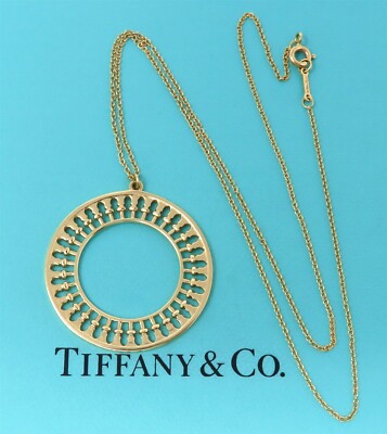 NYJEWEL Tiffany & Co Paloma Picasso Venezia Stella 18k Gold Anhänger Halskette 18''