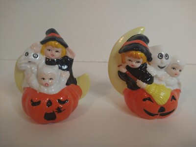 Ceramic Witches In Pumpkins