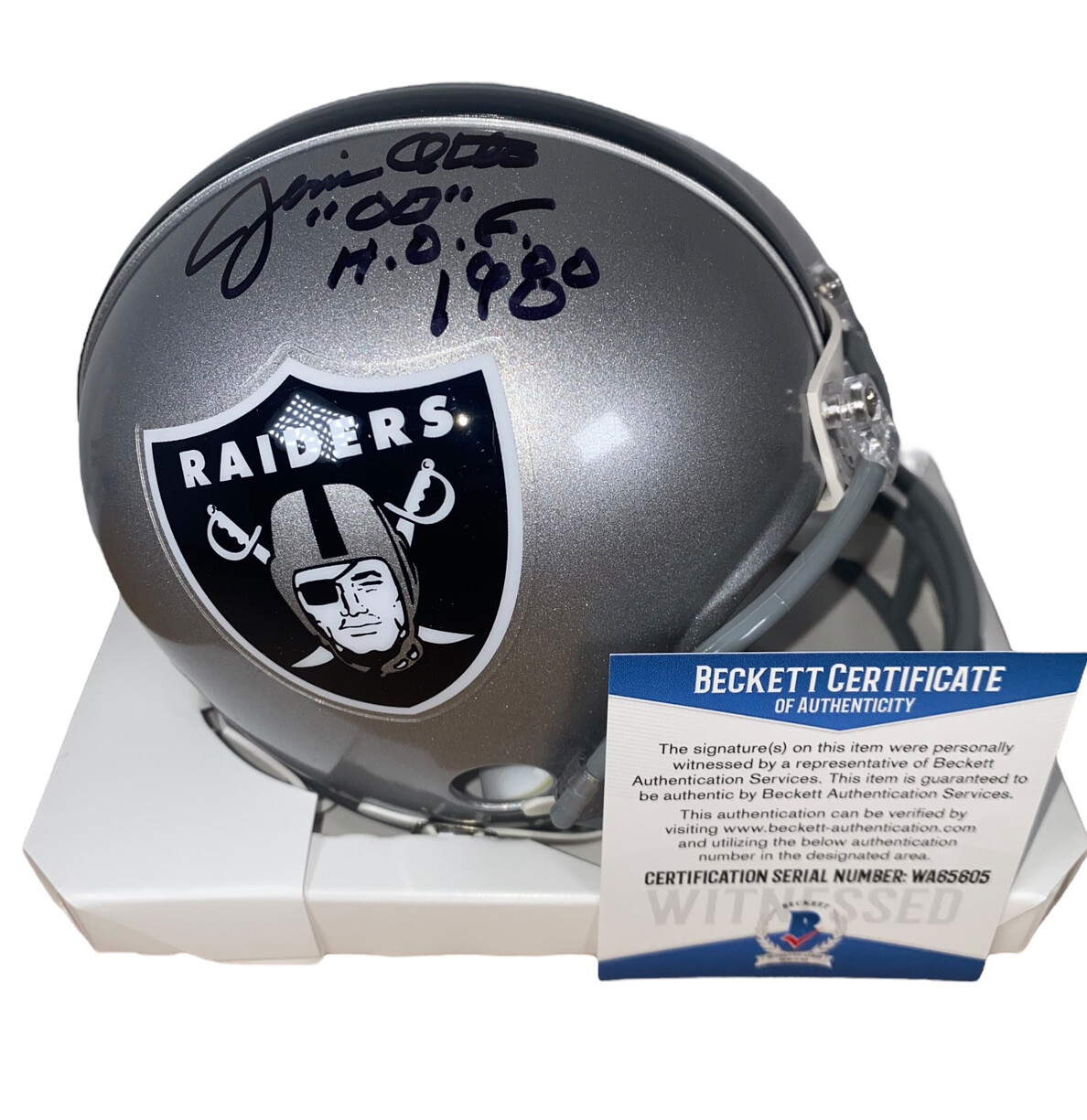 Jim Otto Autographed Signed Oakland Raiders MINI HELMET BECKETT COA HOF 1980 2 