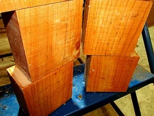 FOUR (4) BEAUTIFUL CHERRY BOWL BLANKS LATHE TURNING BLOCKS WOOD 5" X 5" X 3"