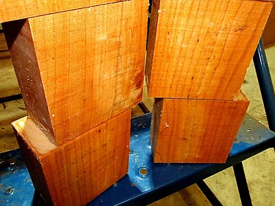 GREEN VALLEY WOOD PRODUCTS SIX (6) BEAUTIFUL CHERRY BOWL BLANKS LATHE TURNING BLOCKS WOOD 5" X 5" X 3"