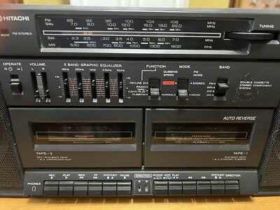 VTG Hitachi TRK-W545HW Boombox Double Deck Cassette Recorder VERY