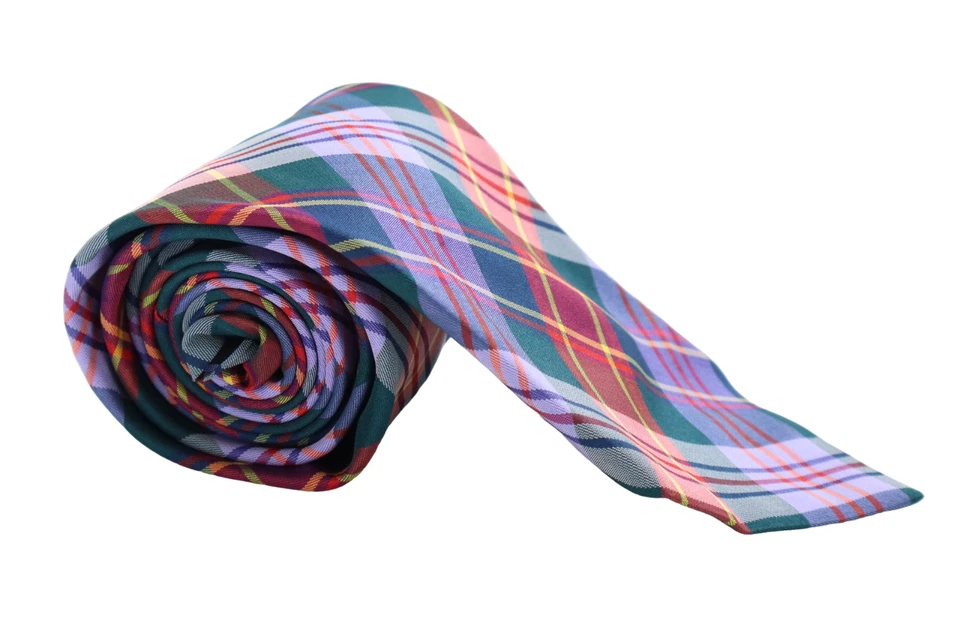 Corbata EFFETTO SETA para hombre 143 X 10 CM atada a cuadros formal todas las estaciones Foto 2 de 4