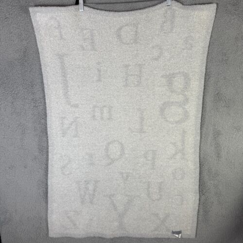 BAREFOOT DREAMS Cozychic ABC Baby Blanket Super Soft 30x40 Gray White EXCELLENT - Picture 4 of 5