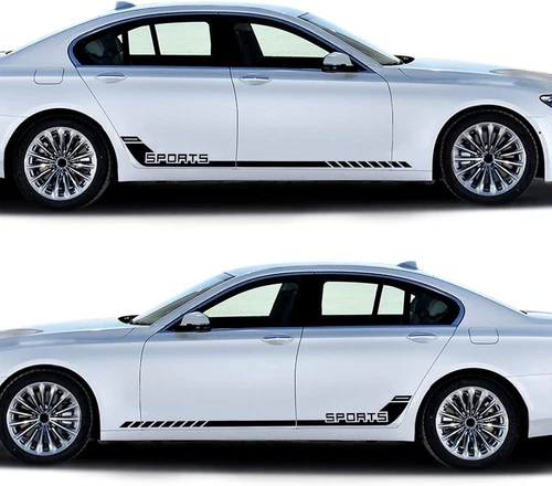 2pcs 68" Black SPORTS Hockey Racing Stripe Side Body Skirt Vinyl Decal Stickers - Bild 5 von 6