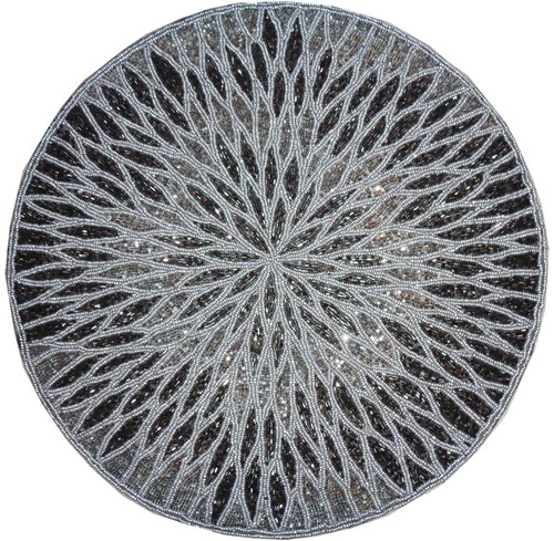 Anniversary Dinner Party Décor Stunning Beaded Placemats Table Mats, Centerpiece