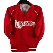 Princeton Tigers Jacket Womens XL Ripon Athletics Red Snap Button Mesh Lined USA