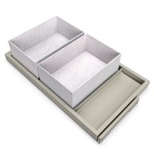 Organisateur de dressing avec coulisses - 2 paniers - 800 mm - gris EMUCA